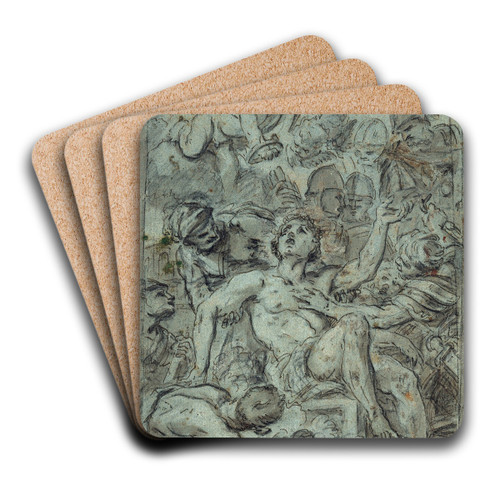 The Martyrdom of Saint Lawrence by Daniel Seiter Art Drink Coaster set