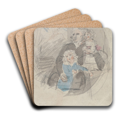 Study for a Portrait Group by Samuel Shelley Art Drink Coaster set
