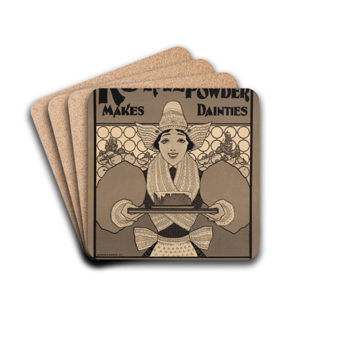 Royal Baking Powder makes dainties for Christmas by Maxfield Parrish Drink Coasters - set of 4
