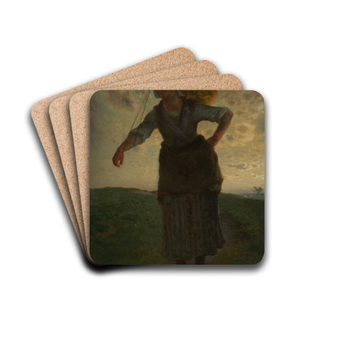A Norman Milkmaid at Grville by Jean-Franois Millet Drink Coasters - set of 4