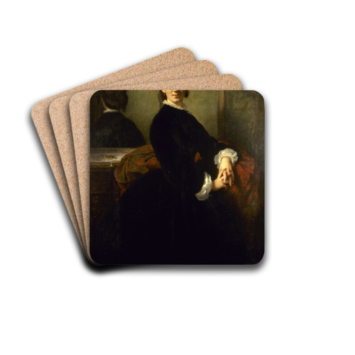 Portrait de Madame Charles Chaplin by Charles Chaplin Drink Coasters - set of 4 Portrait de Madame Charles Chaplin by Charles Chaplin Drink Coasters - set of 4