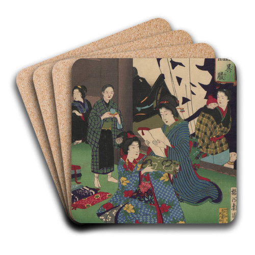 The Album of Nishikie Pl.03 by Toyohara Chikanobu Art Drink Coaster set