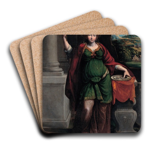 Saint Lucy by Benvenuto Tisi Art Drink Coaster set