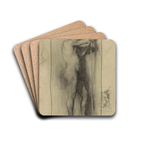 Staande naakte man 2 by Marius Bauer Drink Coasters - set of 4 Staande naakte man 2 by Marius Bauer Drink Coasters - set of 4