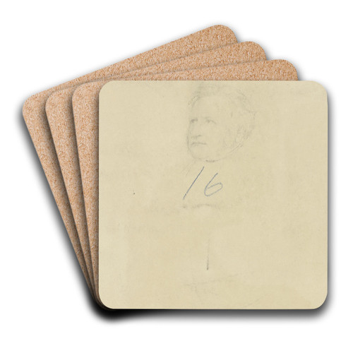 Bildnis Heinrich Carl Alexander Pagenstecher. by Johann Heinrich Hasselhorst Art Drink Coaster set