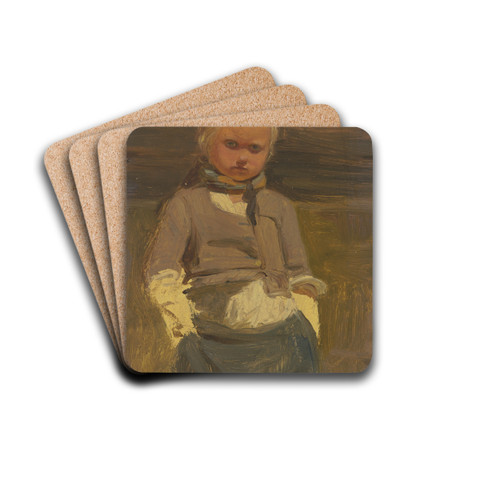 Kleines hessisches Bauernmdchen by Jakob Becker Drink Coasters - set of 4