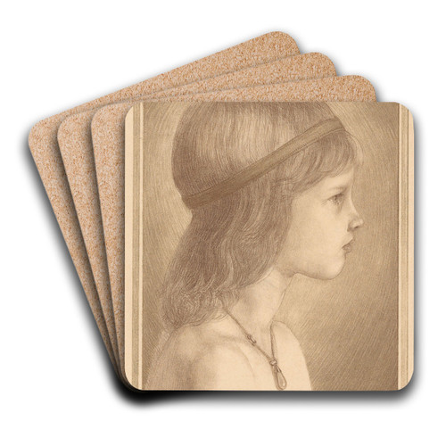 Portret van een onbekend meisje by Chris Lebeau Art Drink Coaster set