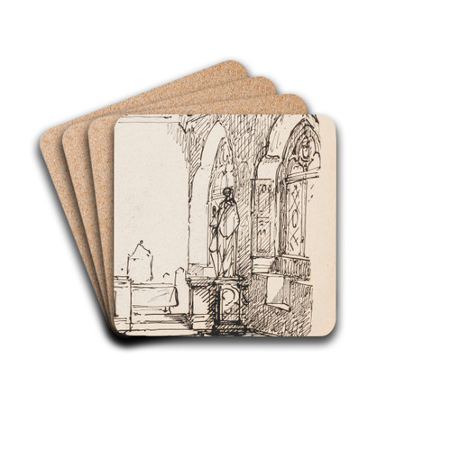The Town Hall in Leuven by Nicaise De Keyser Drink Coasters - set of 4 The Town Hall in Leuven by Nicaise De Keyser Drink Coasters - set of 4