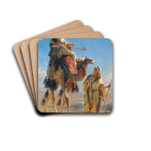 The Sheikh And His Guide by Carl Haag Drink Coasters - set of 4