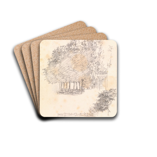 Port og trer ved Rosendal by Christen Kbke Drink Coasters - set of 4