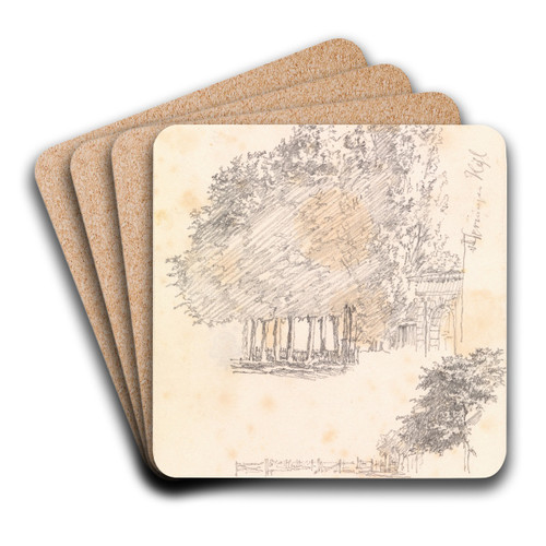 Port og trer ved Rosendal by Christen Kbke Art Drink Coaster set