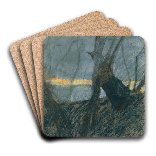 Sunset by Ladislav Mednynszky Art Drink Coaster set