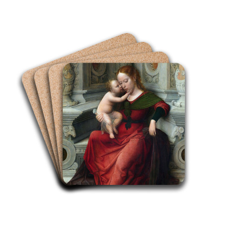 Virgin and Child by Adriaen Isenbrandt Drink Coasters - set of 4