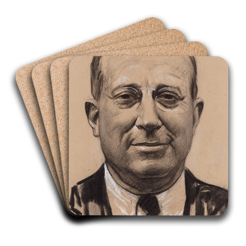 Eugene Isaac Meyer by Samuel Johnson Woolf Art Drink Coaster set