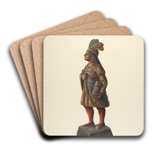 Cigar Store Indian by Walter Hochstrasser Art Drink Coaster set