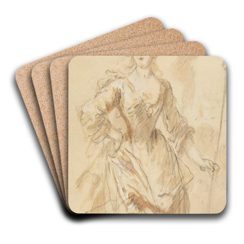 Portrait of a Young Lady as a Shepherdress by John Vanderbank Art Drink Coaster set
