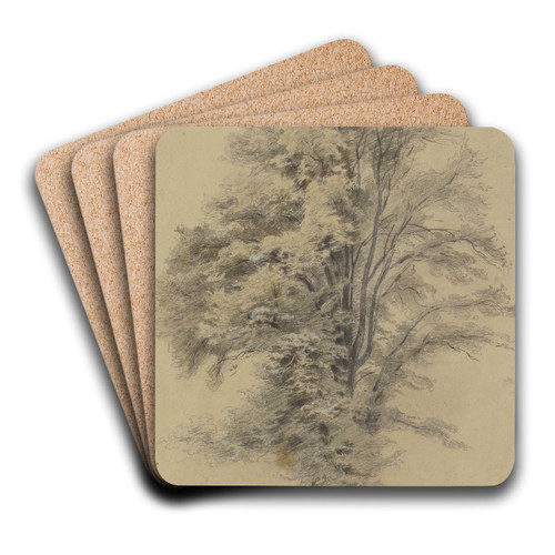 Large tree by Jakob Frchtegott Dielmann Art Drink Coaster set