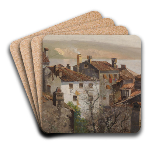 Frhling in Istrien by Adolf Kaufmann Art Drink Coaster set