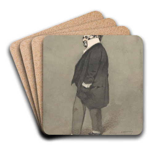 The Society Man (Monsieur Joseph Prudhomme) by Henry Bonaventure Monnier Art Drink Coaster set