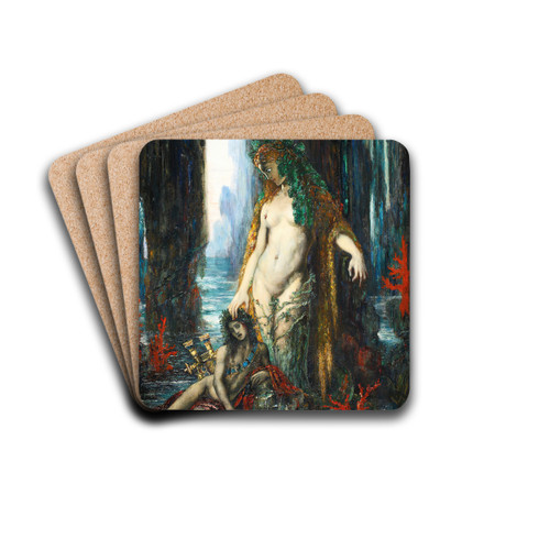 Le Pote Et La Sirne, 1893 by Gustave Moreau Drink Coasters - set of 4