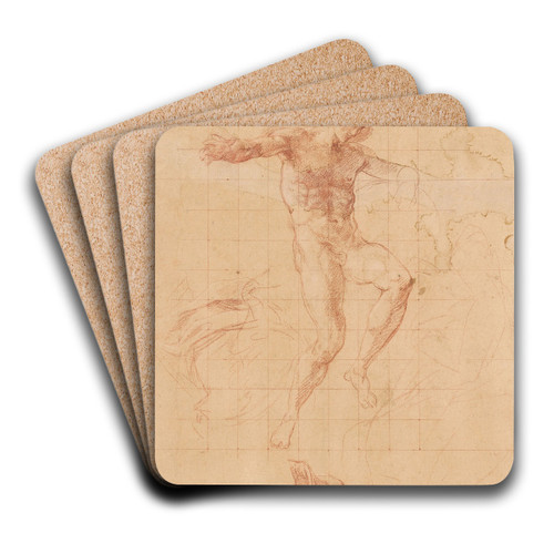 Nude Study and Drapery Details by Pompeo Batoni Art Drink Coaster set