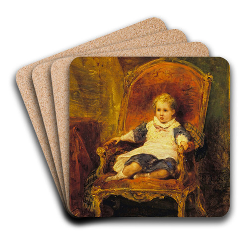 Portrait of a Child by Ary Scheffer Art Drink Coaster set