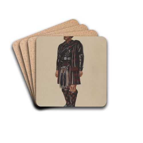 Cigar Store Scotchman by Florian Rokita Drink Coasters - set of 4