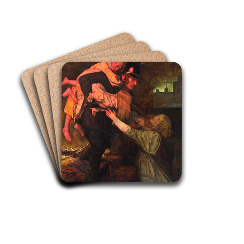 The rescue by Sir John Everett Millais Drink Coasters - set of 4 The rescue by Sir John Everett Millais Drink Coasters - set of 4