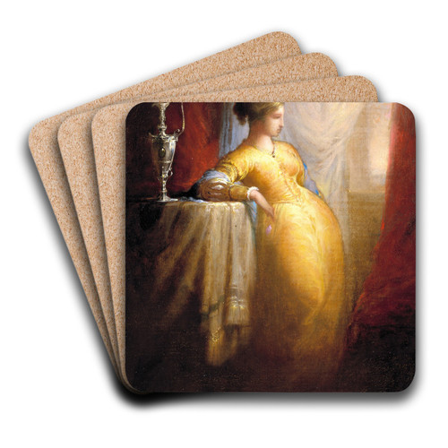 At the Window by William Rimmer Art Drink Coaster set