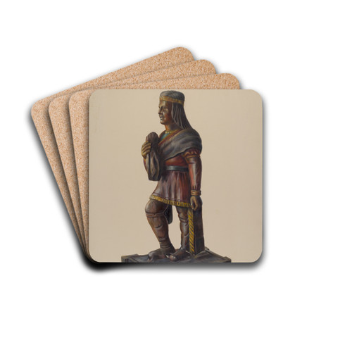 Cigar Store Indian by Chris Makrenos Drink Coasters - set of 4
