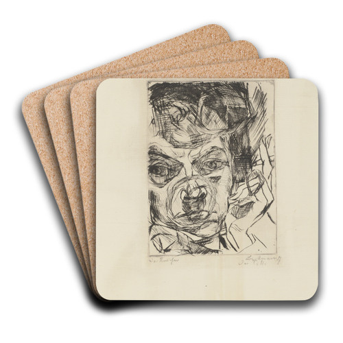 The Smoker (Self-Portrait) by Max Beckmann Art Drink Coaster set