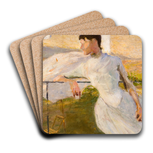 Portrait of Julia Beck by Richard Bergh Art Drink Coaster set