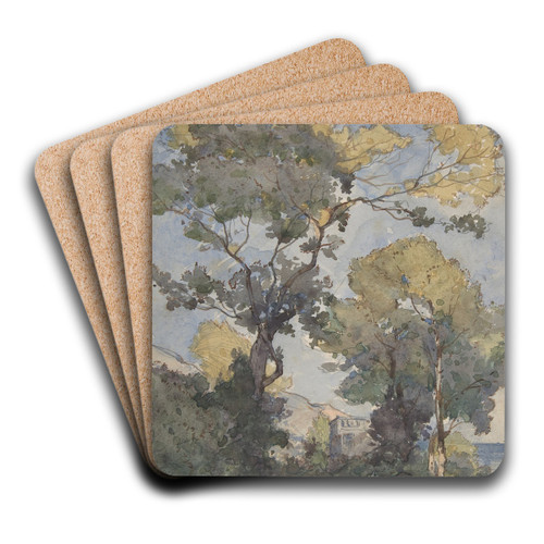 Landscape by Henri-Joseph Harpignies Art Drink Coaster set