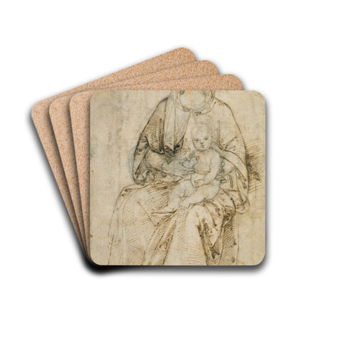 Seated Madonna and Child by Raphael Drink Coasters - set of 4