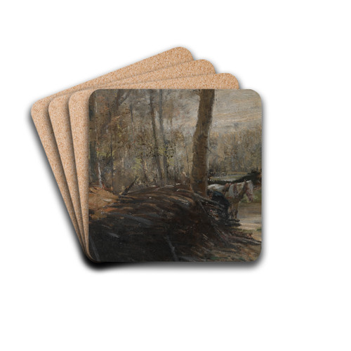 Woods Scene by Henry Keller Drink Coasters - set of 4 Woods Scene by Henry Keller Drink Coasters - set of 4