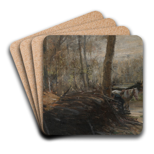 Woods Scene by Henry Keller Art Drink Coaster set Woods Scene by Henry Keller Art Drink Coaster set