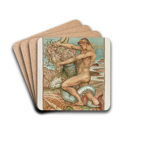 Hercules and the old man of the sea by Walter Crane Drink Coasters - set of 4