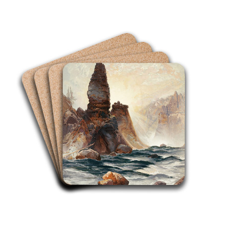 The Towers of Tower Falls, Yellowstone by Thomas Moran Drink Coasters - set of 4