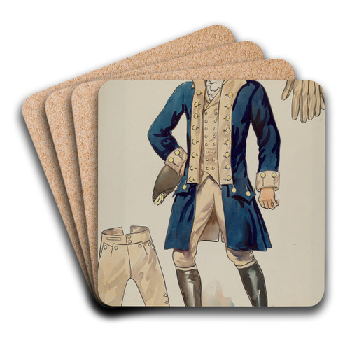 Man's Uniforms by Lillian Causey Art Drink Coaster set