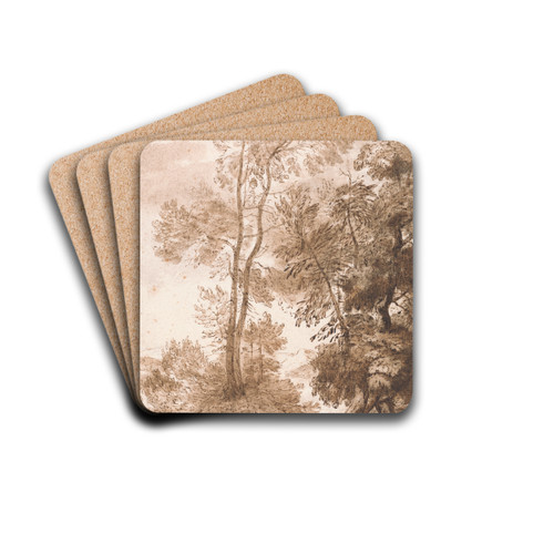 Trees and Deer by John Constable Drink Coasters - set of 4