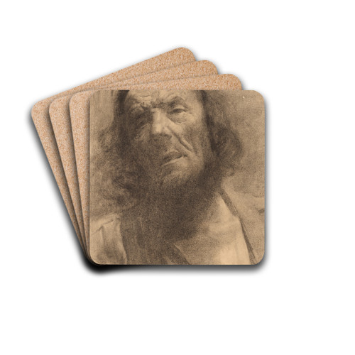 Head of a Man by Frederick William MacMonnies Drink Coasters - set of 4 Head of a Man by Frederick William MacMonnies Drink Coasters - set of 4