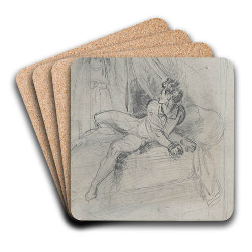 Man and Apparition by Theodor von Holst Art Drink Coaster set