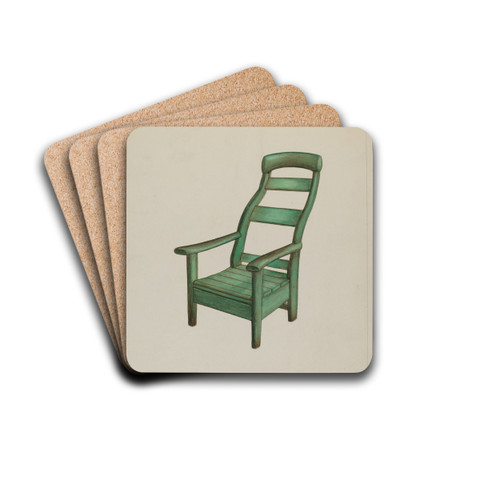 Wooden Chair by Clyde L. Cheney Drink Coasters - set of 4