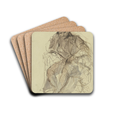Sitzende Figur by Jules Lunteschtz Drink Coasters - set of 4