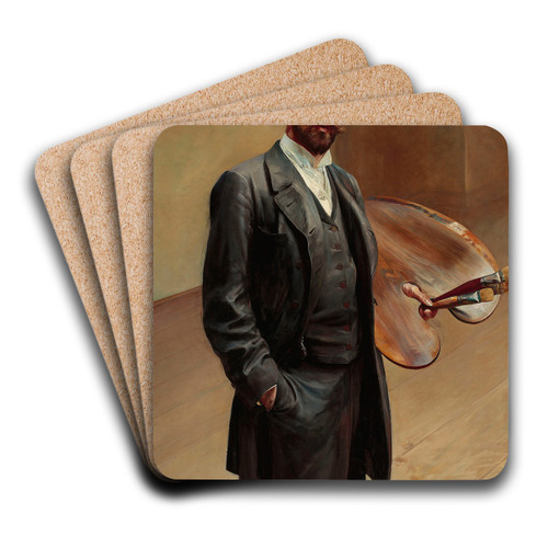 Self-portrait with palette by Jacek Malczewski Art Drink Coaster set Self-portrait with palette by Jacek Malczewski Art Drink Coaster set