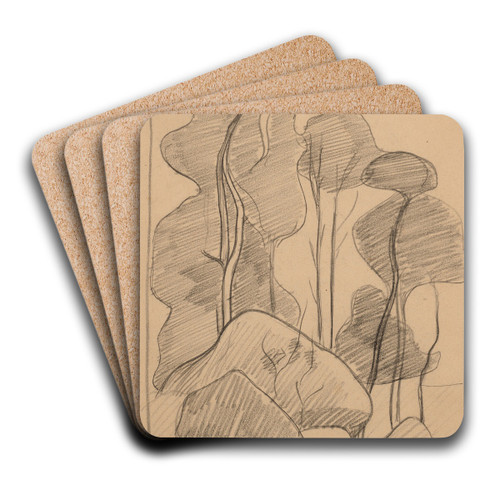 Les Arbres et les rochers by Mogens Ballin Art Drink Coaster set Les Arbres et les rochers by Mogens Ballin Art Drink Coaster set