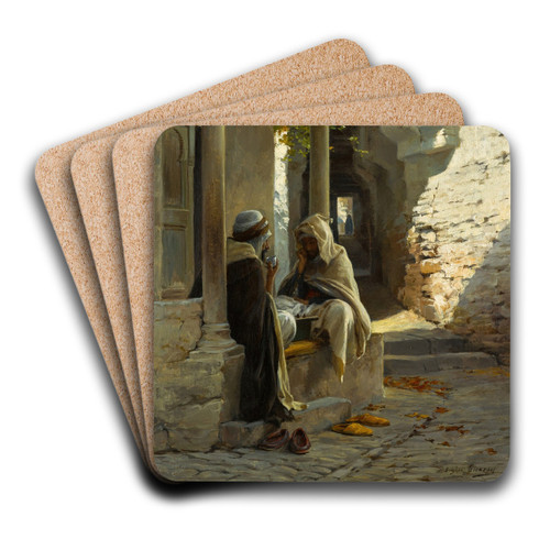 The Game of Draughts by Eugne Girardet Art Drink Coaster set The Game of Draughts by Eugne Girardet Art Drink Coaster set