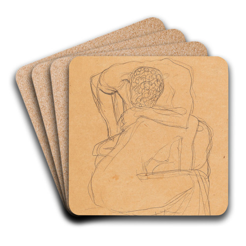 Lovers by Gustav Klimt Art Drink Coaster set