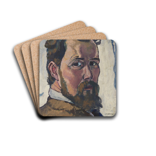 Selbstbildnis by August Babberger Drink Coasters - set of 4