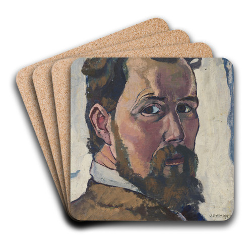 Selbstbildnis by August Babberger Art Drink Coaster set Selbstbildnis by August Babberger Art Drink Coaster set